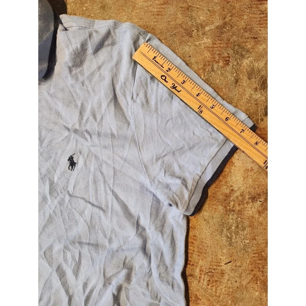 Vintage Polo Ralph Lauren Custom Fit‎ Light Blue Short Sleeve Polo Shirt **